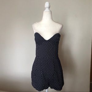 Dolce Vita dark navy blue white polka dot romper